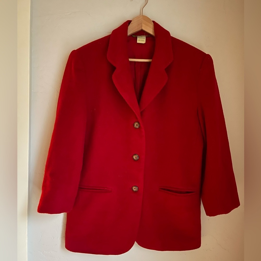 Vintage By Esprit‎ Red Wool Blend Winter Jacket Size: M